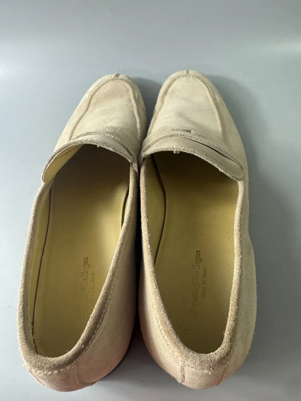 Authentic Ermenegildo Zegna L'Asola suede penny loafers, Size 11 D